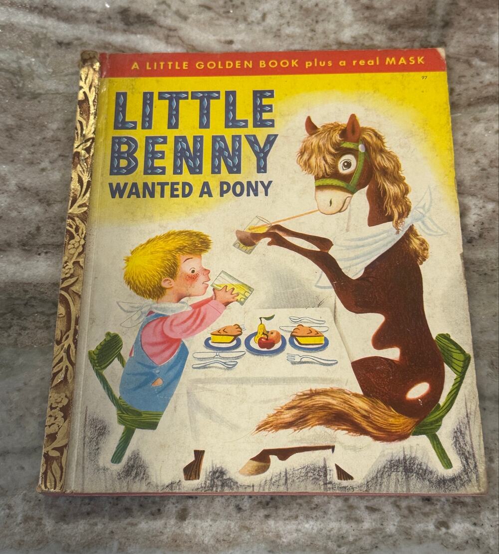 LITTLE BENNY WANTED A PONY 1950 1st Little Golden Book #97 Mask